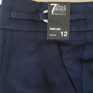 NY&C Wide Leg Blue Dress Pants